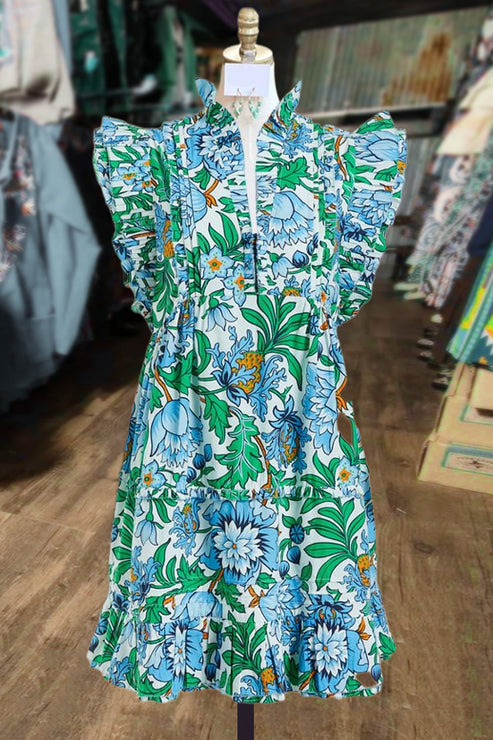 Floral Print Ruffle Sleeve Dress main image 0