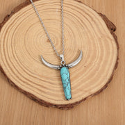 Turquoise Bull Head Necklace
