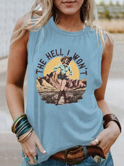 Women'S The Hell I Won't Print Casual Tank Top