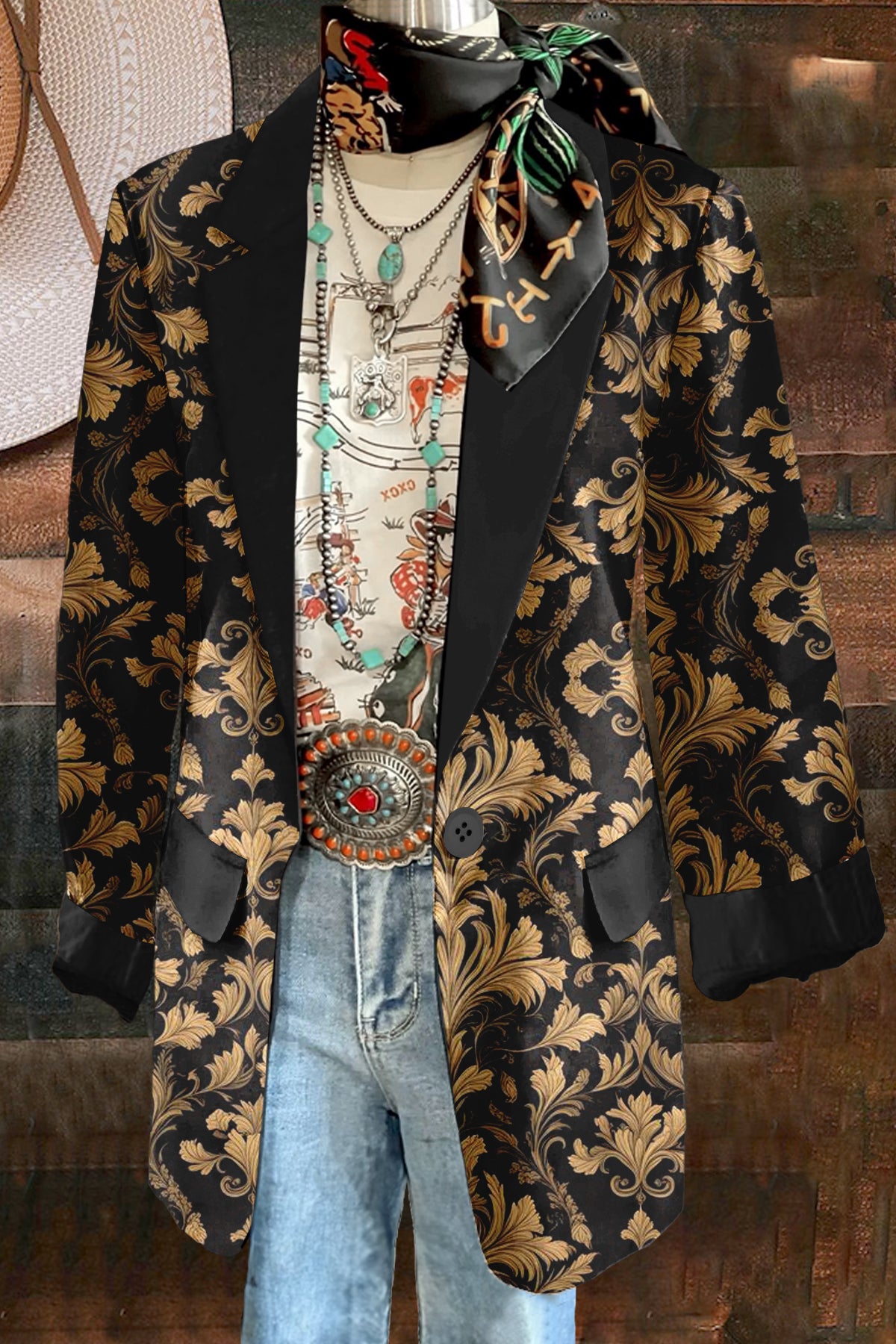 Classic Print Long Sleeve Jacket