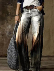 High Wasited Ombre Wide Leg Jeans