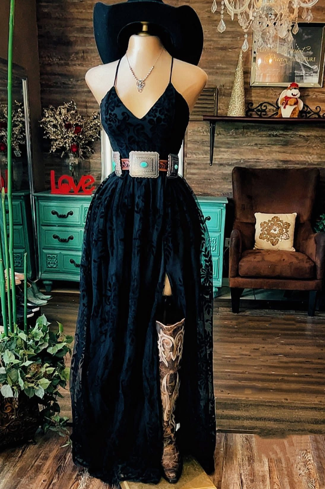 Women's Lace Slip Maxi Dress