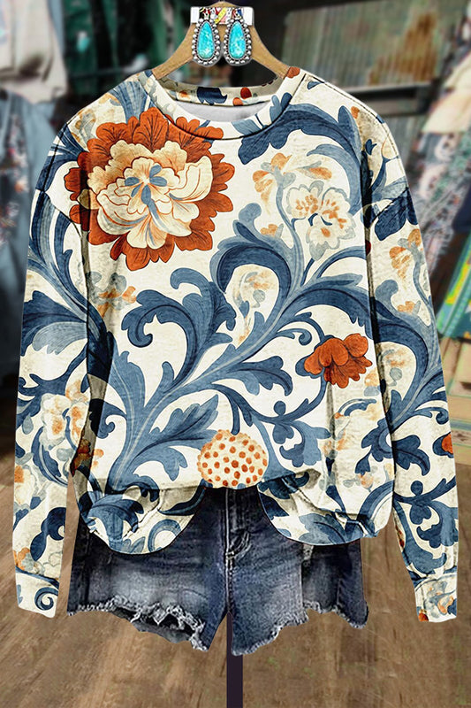 Mixed Floral Print Sweatshirt