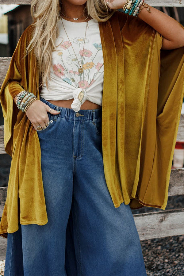 Retro Loose Velvet Kimono