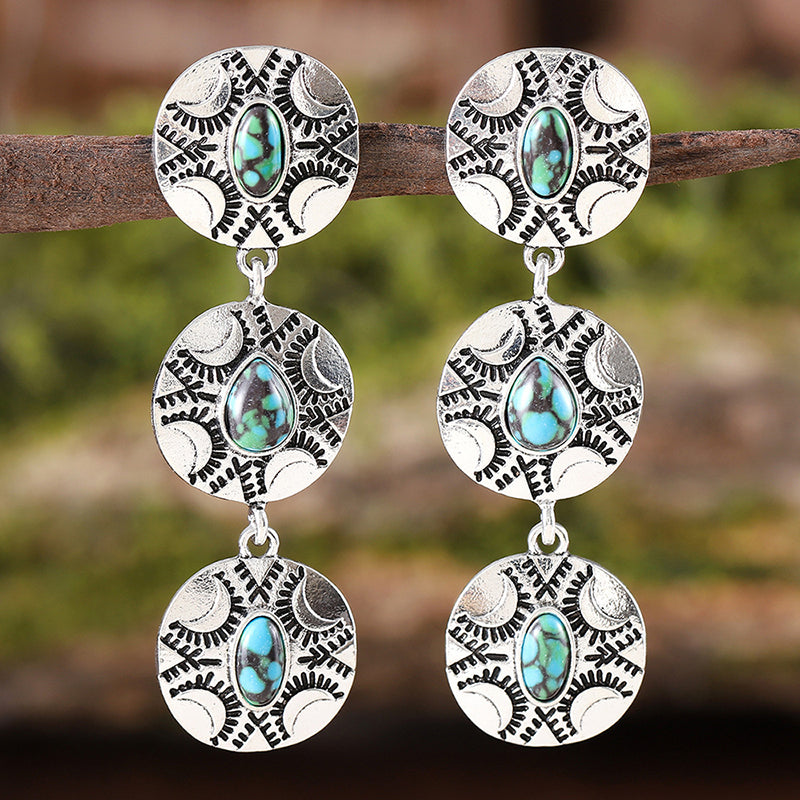 Vintage Ethnic Turquoise Earrings