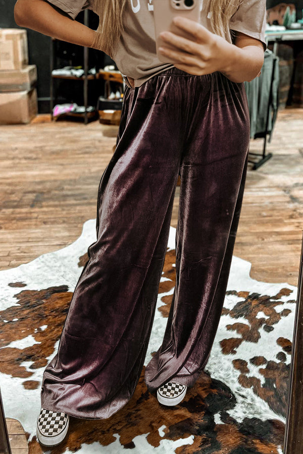 Western High Waist Solid Color Trousers