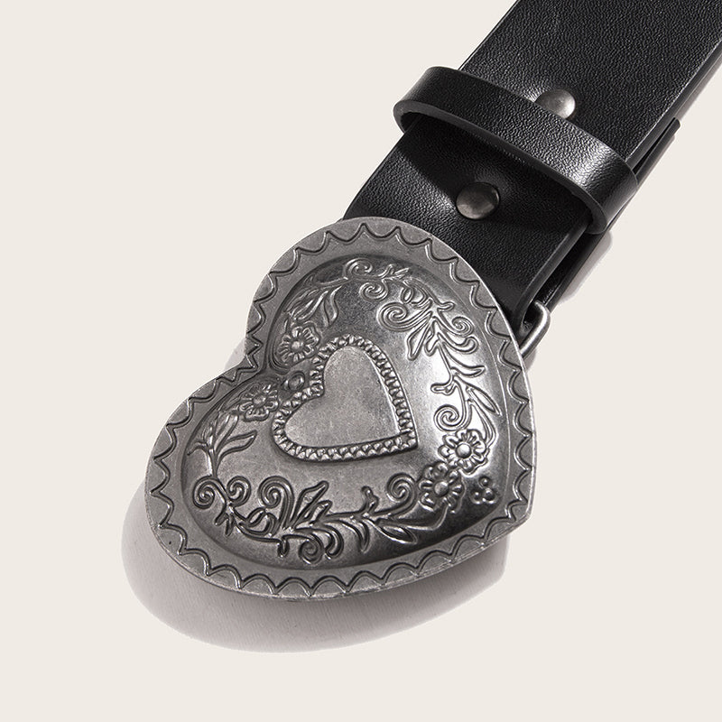 Vintage Heart Engraving Fashion Belt