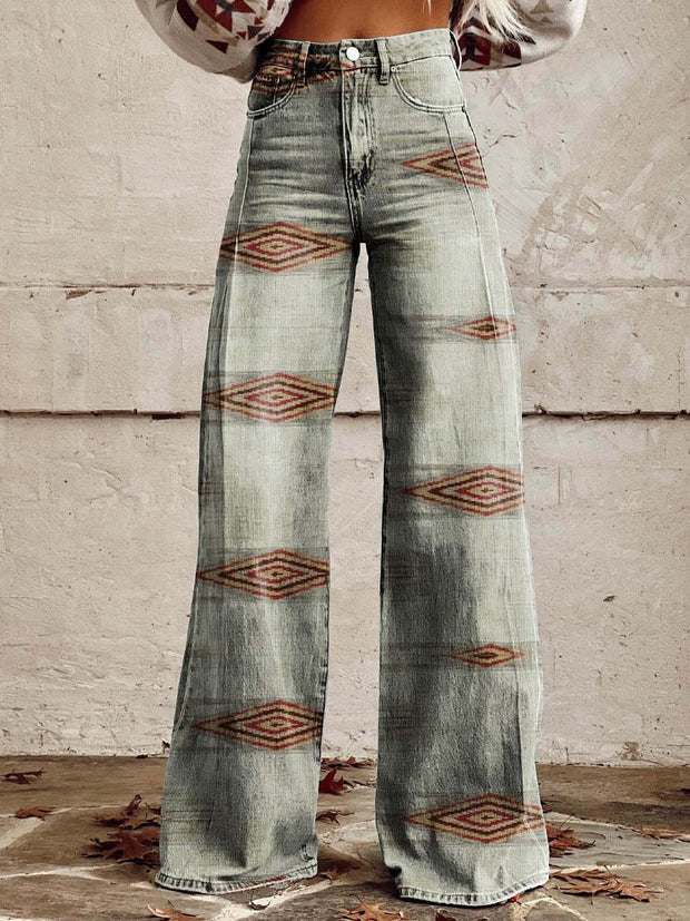 Women's Western Style Print Casual Pants