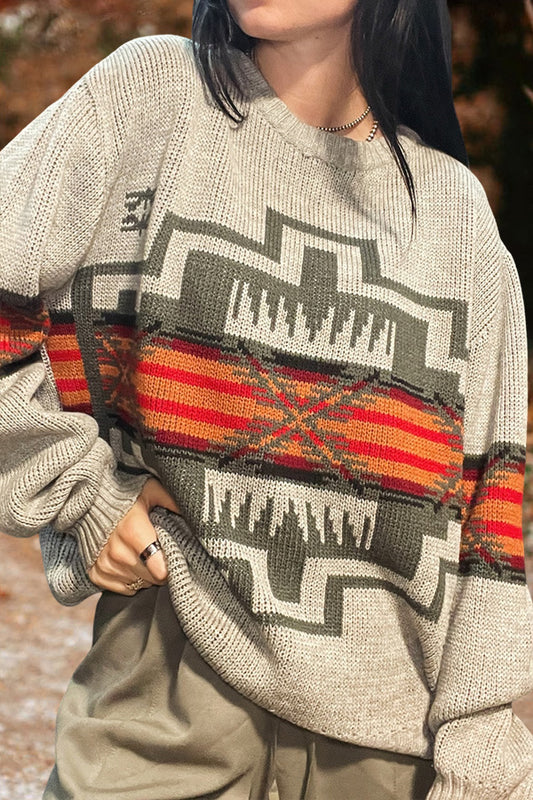 Casual Western Aztec Sweater