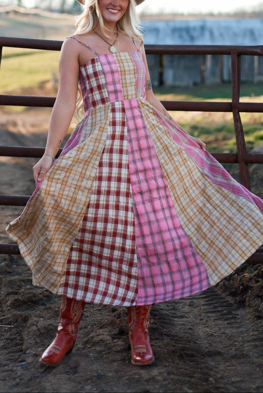 Sagebrush Plaid Maxi Dress - Strawberry Milk