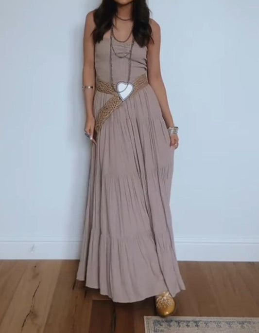 Long Maxi Smocked Sleeveless Dress