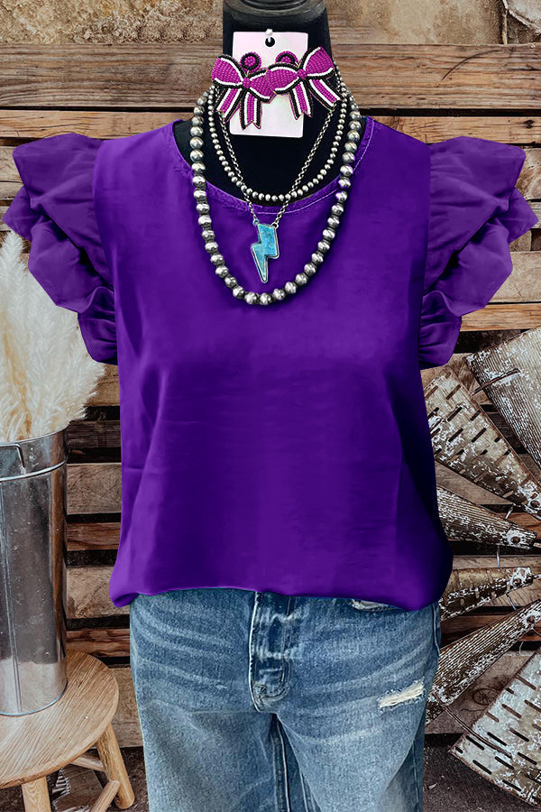 Classic Purple Flying Sleeve Top