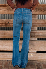 Slim Fit Bootcut Washed Jeans