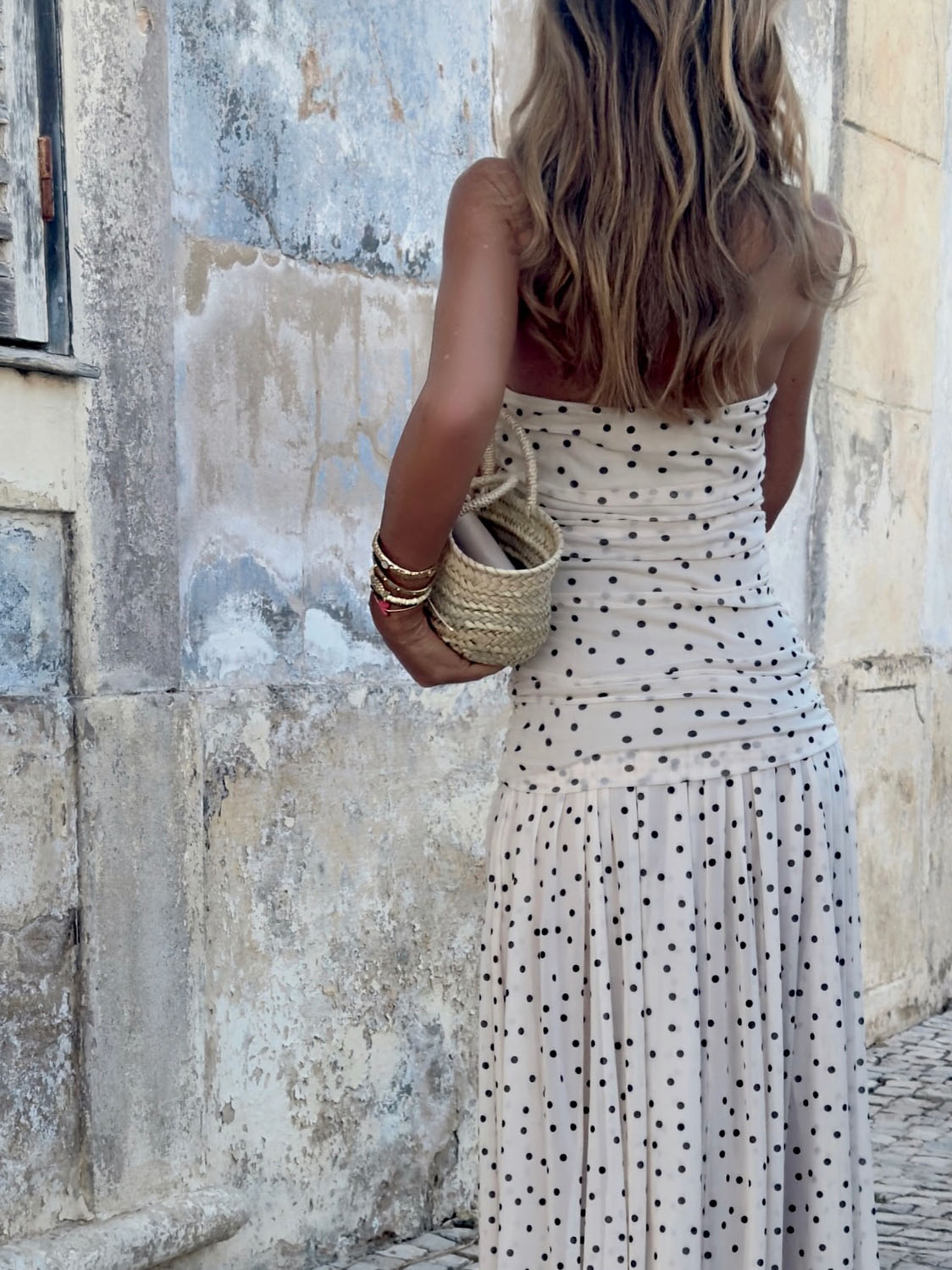 Women's Fashion Polka Dot Printed Tube Dress