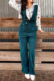 Casual Solid Color Overalls