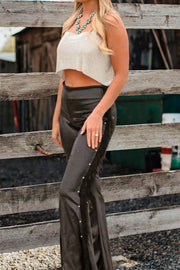 Beautiful Fringed Studded Flare Trousers