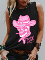 Women's Retro Western Cowboy Killer Print Vest