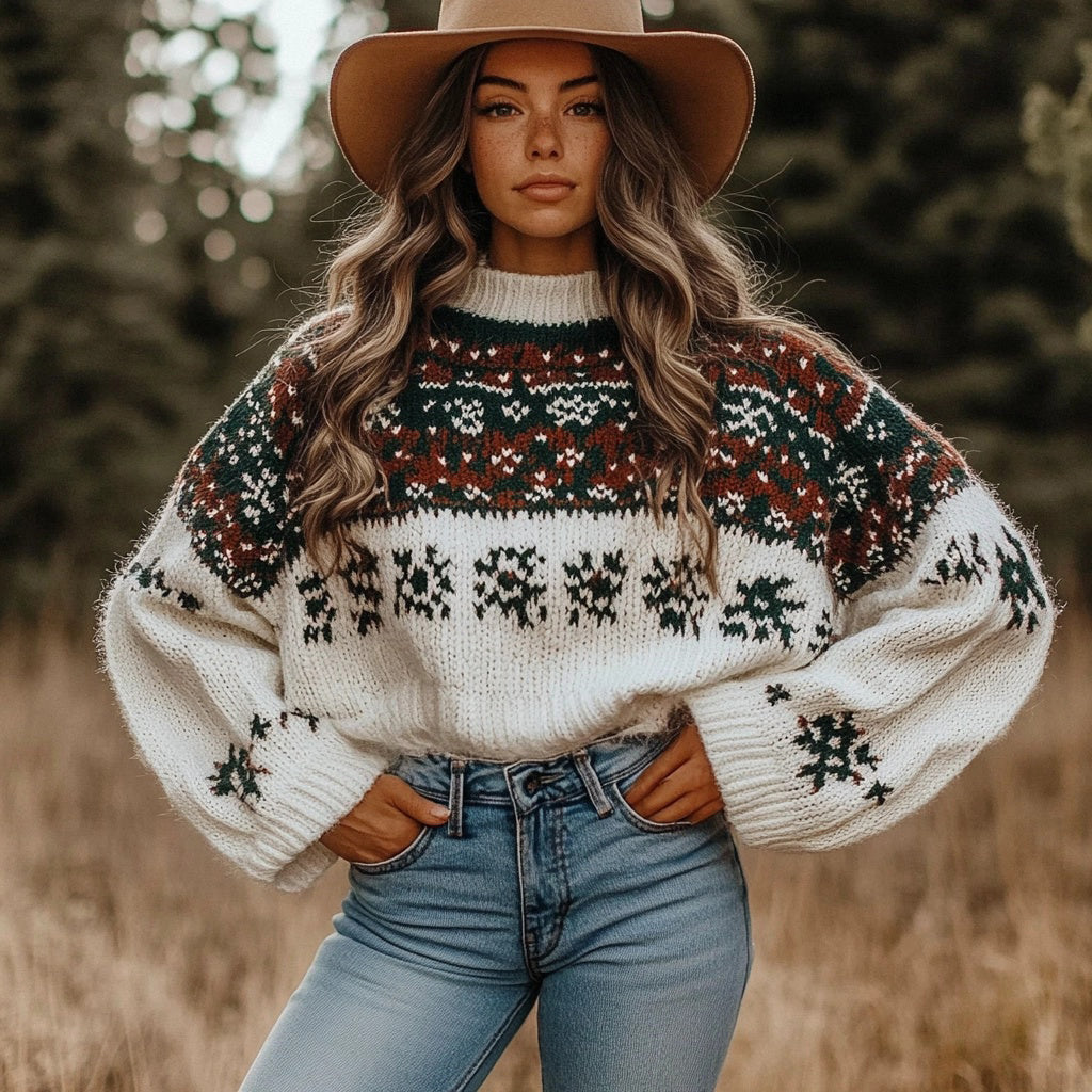 Women's Vintage Casual Christmas Sweater