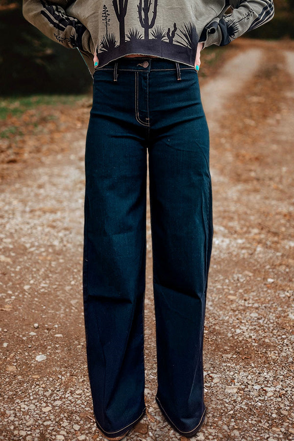 Vintage High Waisted Wide Leg Jeans