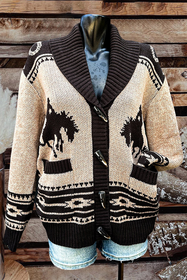 Retro Desert Cowboys Cardigan