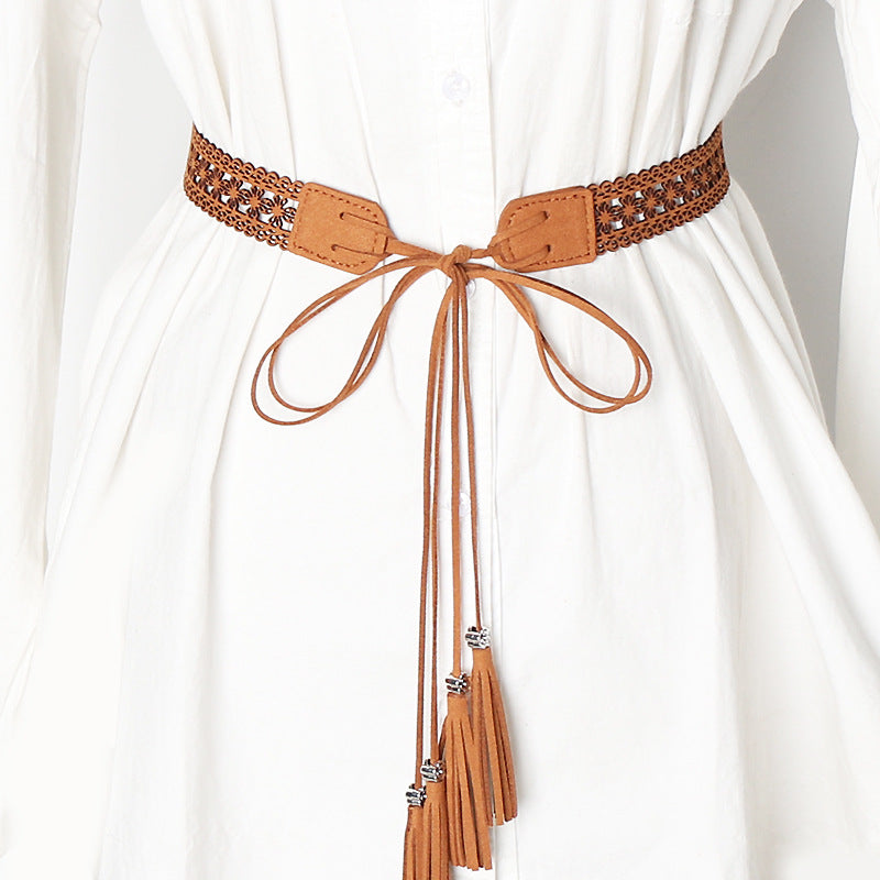 Ethnic Style Hollow Waist Chain Belt