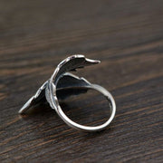 925 Sterling Silver Leaf Adjustable Ring