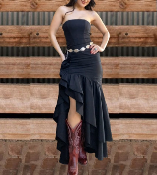 Beautiful Ruffle  High Low Dress