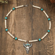 Bull head turquoise necklace