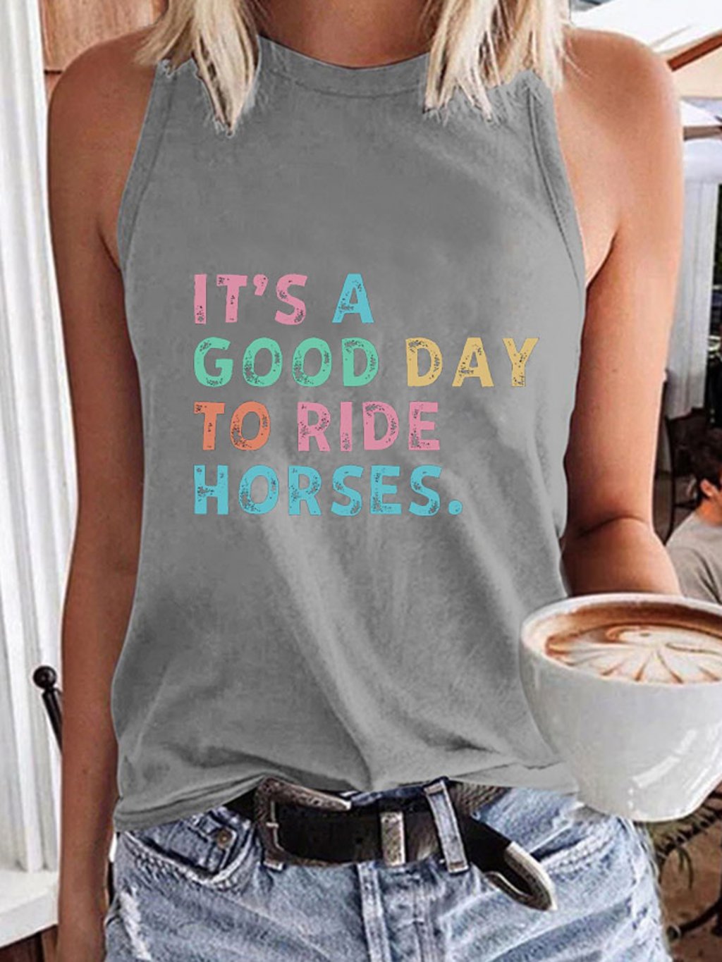 Women's It 's A Good Day To Ride Horses Printed Tank Top