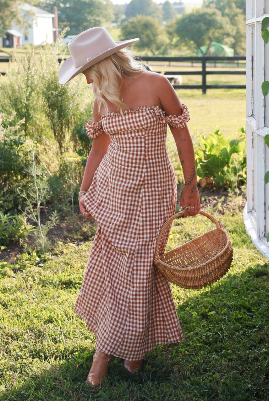 Honey Harvest Gingham Maxi