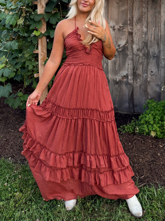 Western Shore Maxi Dress - Cider