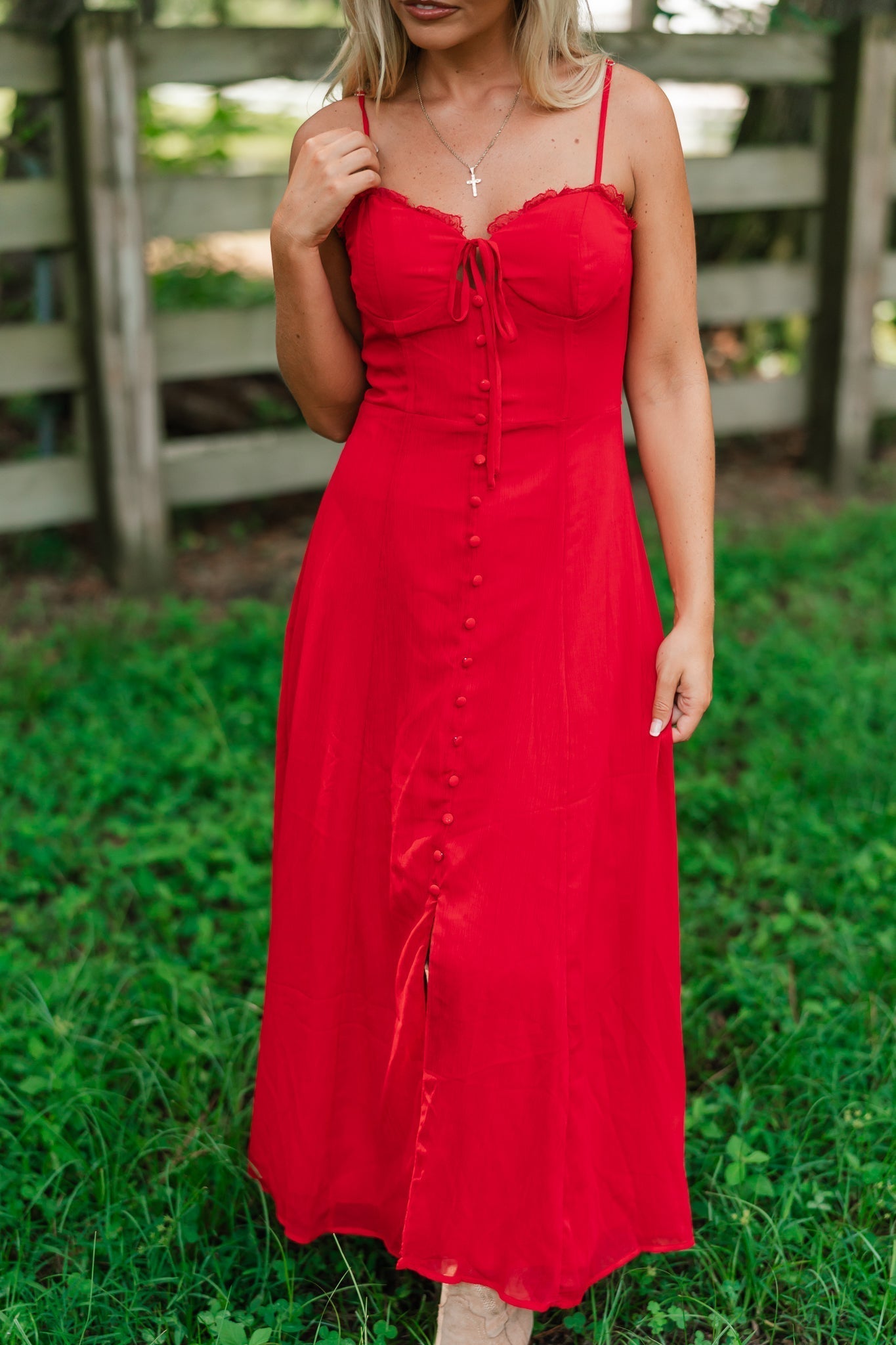 Serena Chiffon Maxi Dress (Red)