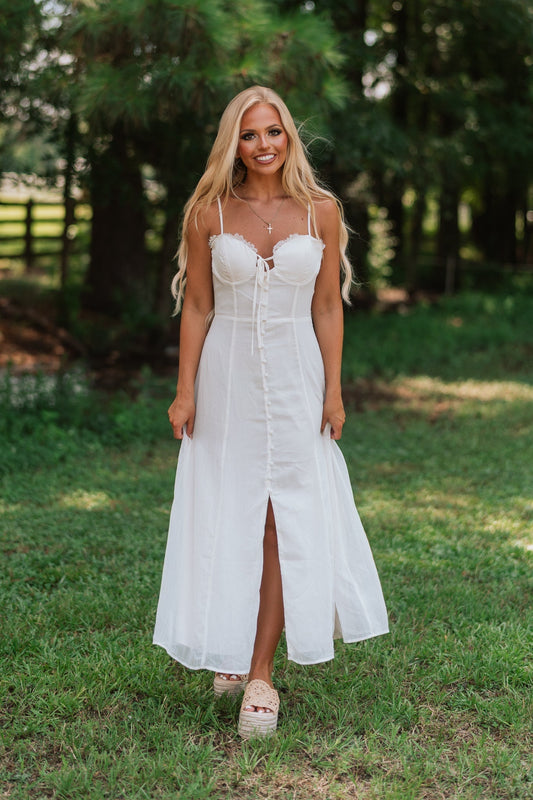 Serena Chiffon Maxi Dress (Ivory)