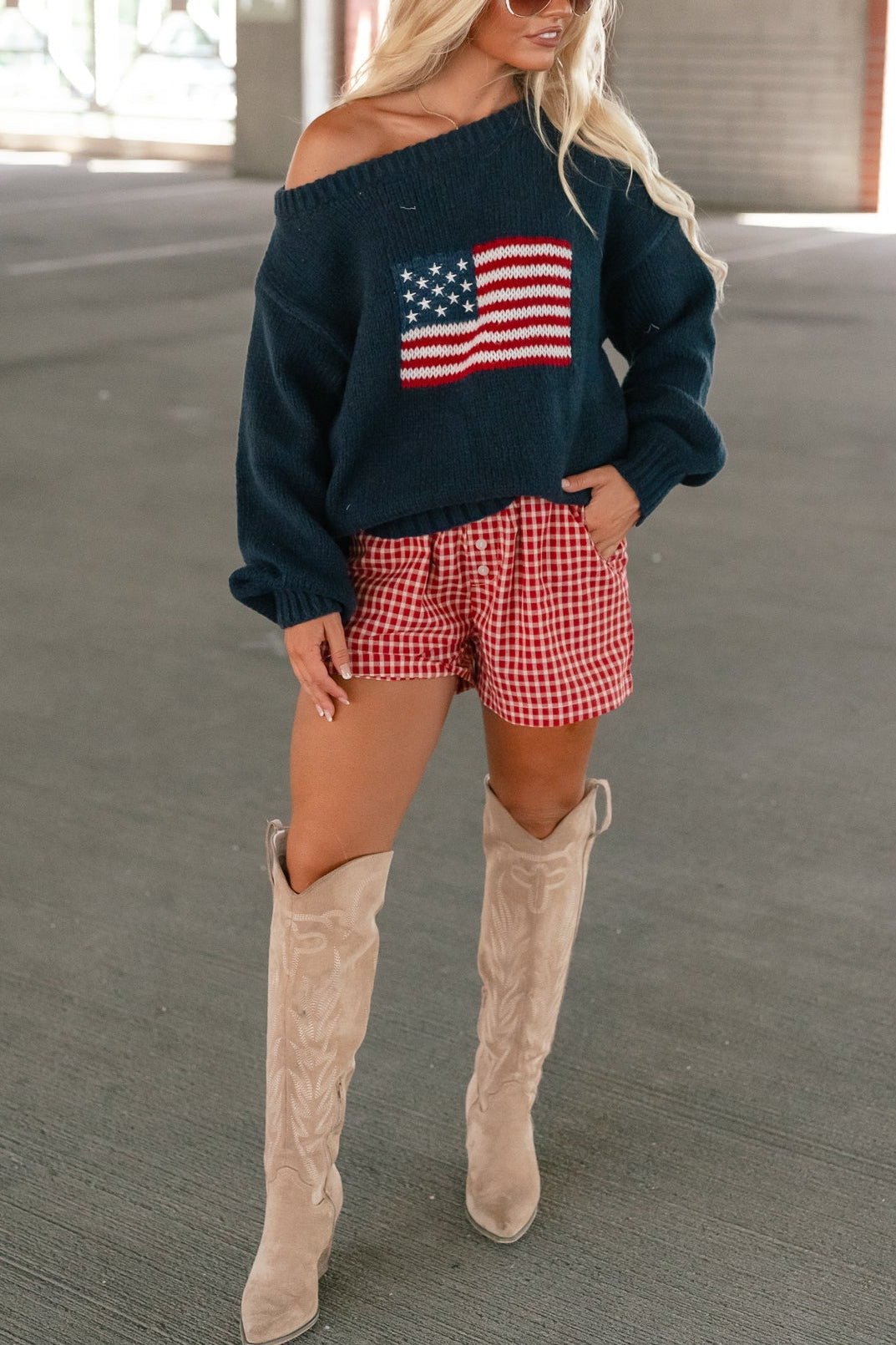 Brandi USA Flag Sweater (Navy)