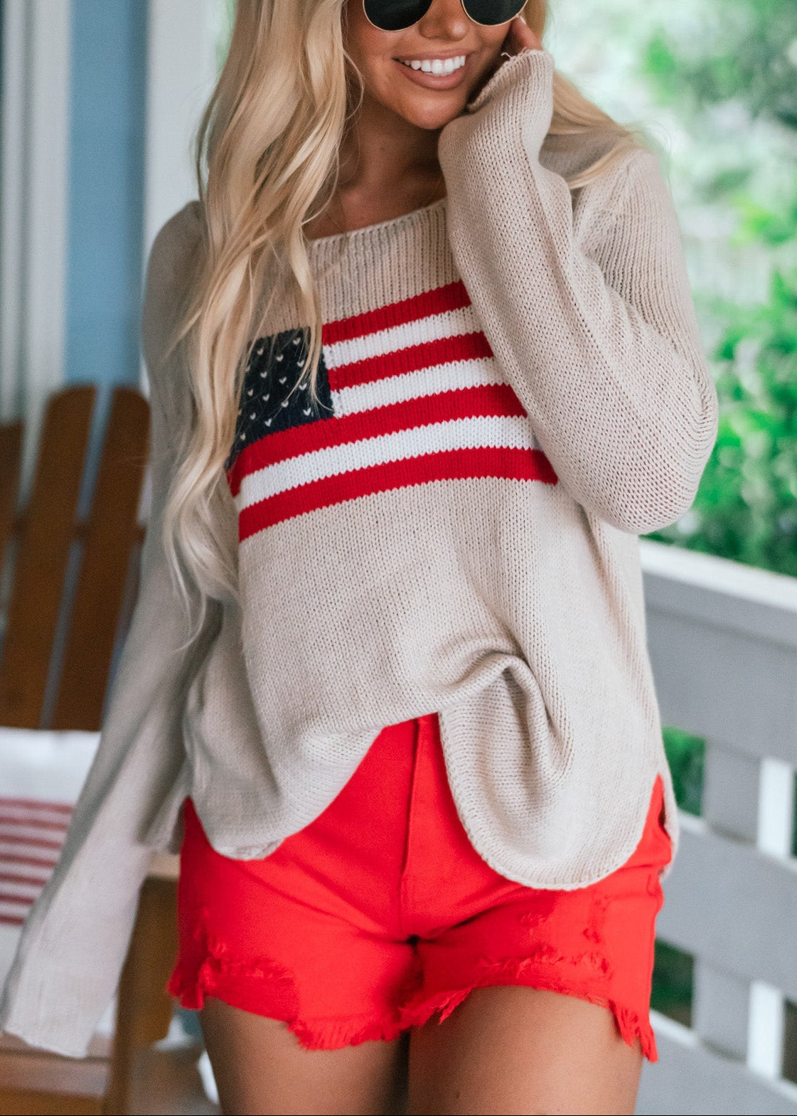 Kennedy Flag Sweater (Beige)