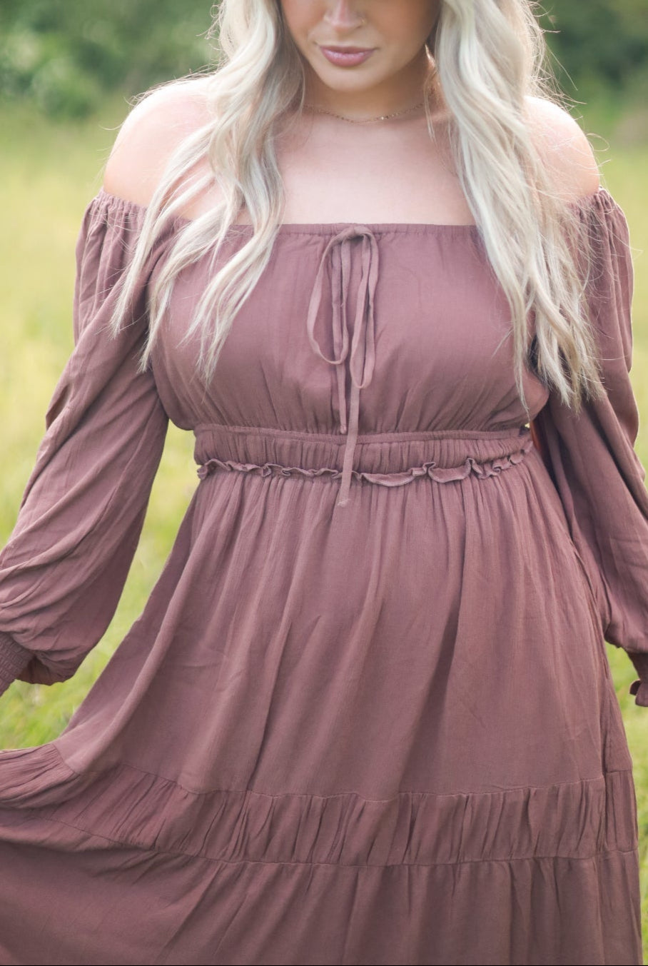 Barnwood Tiered Maxi Dress - Mocha