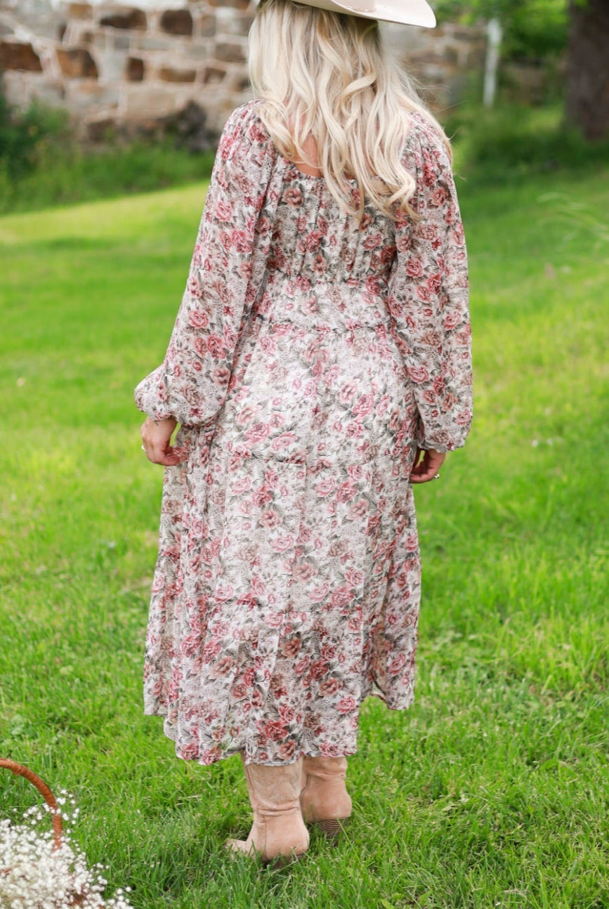 Rustic Bloom Maxi Dress