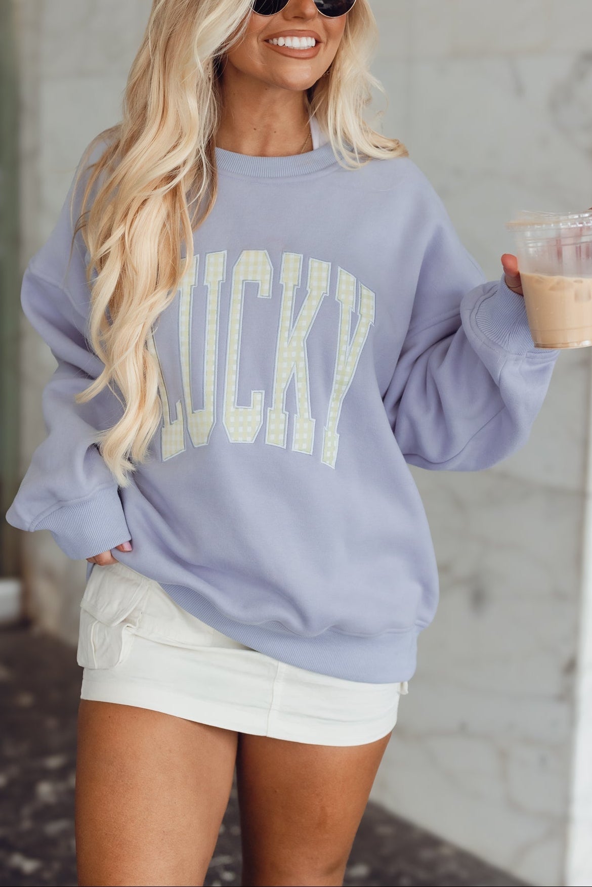 Lucky Gingham Oversized Sweater