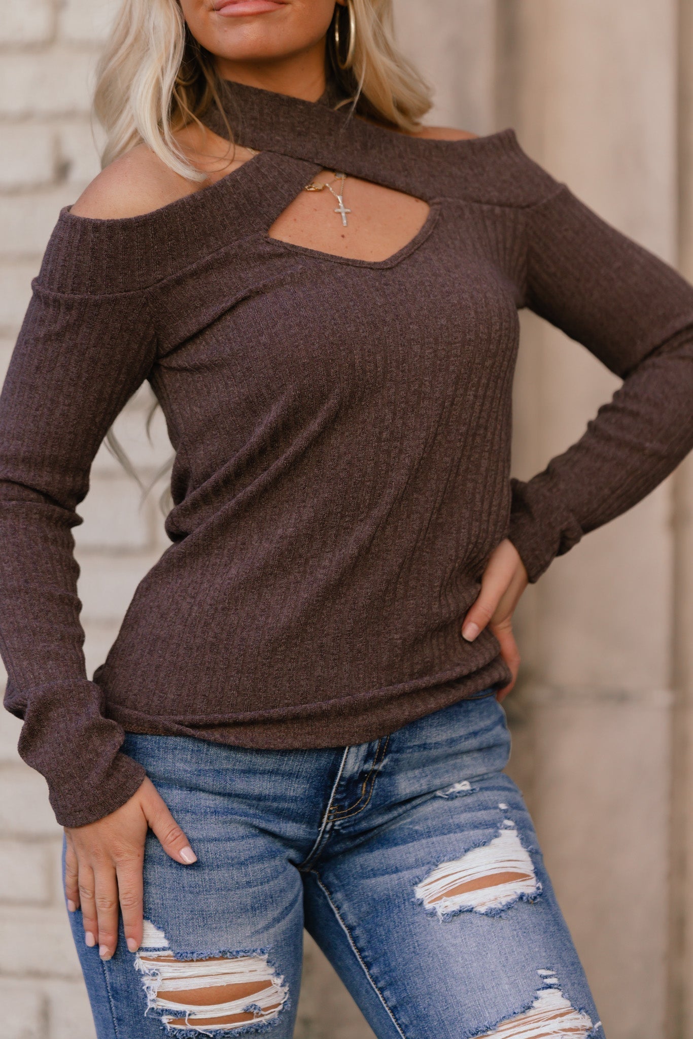 All For You Cross Knit Top