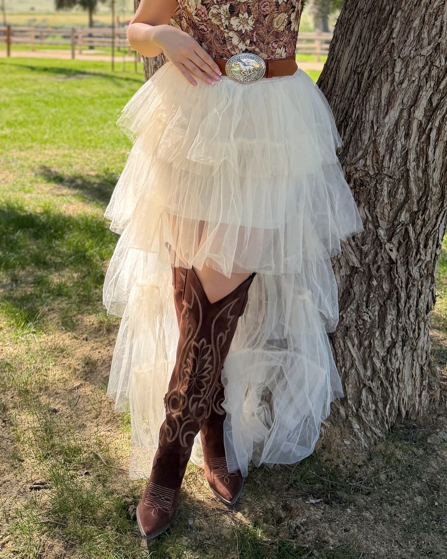 Dandelion Tulle High Low Maxi Skirt