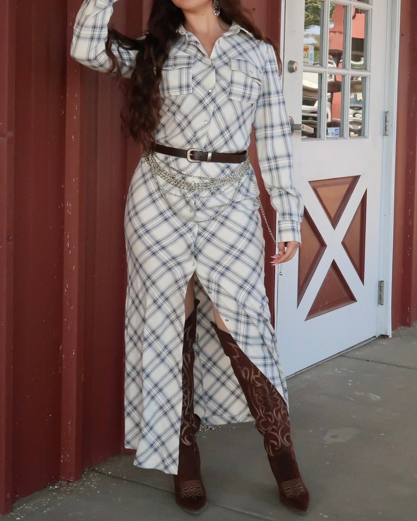 Wiston Plaid Maxi Dress