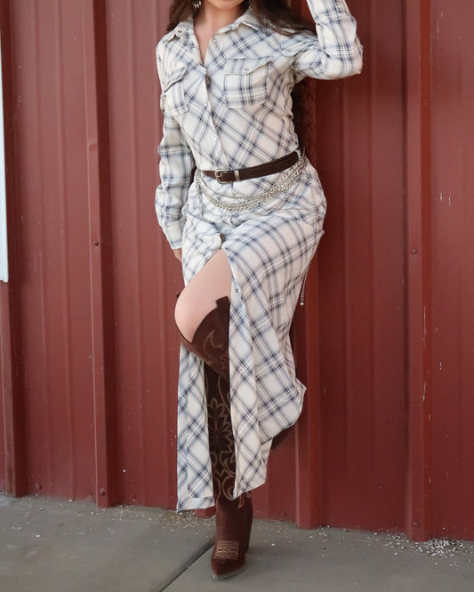 Wiston Plaid Maxi Dress
