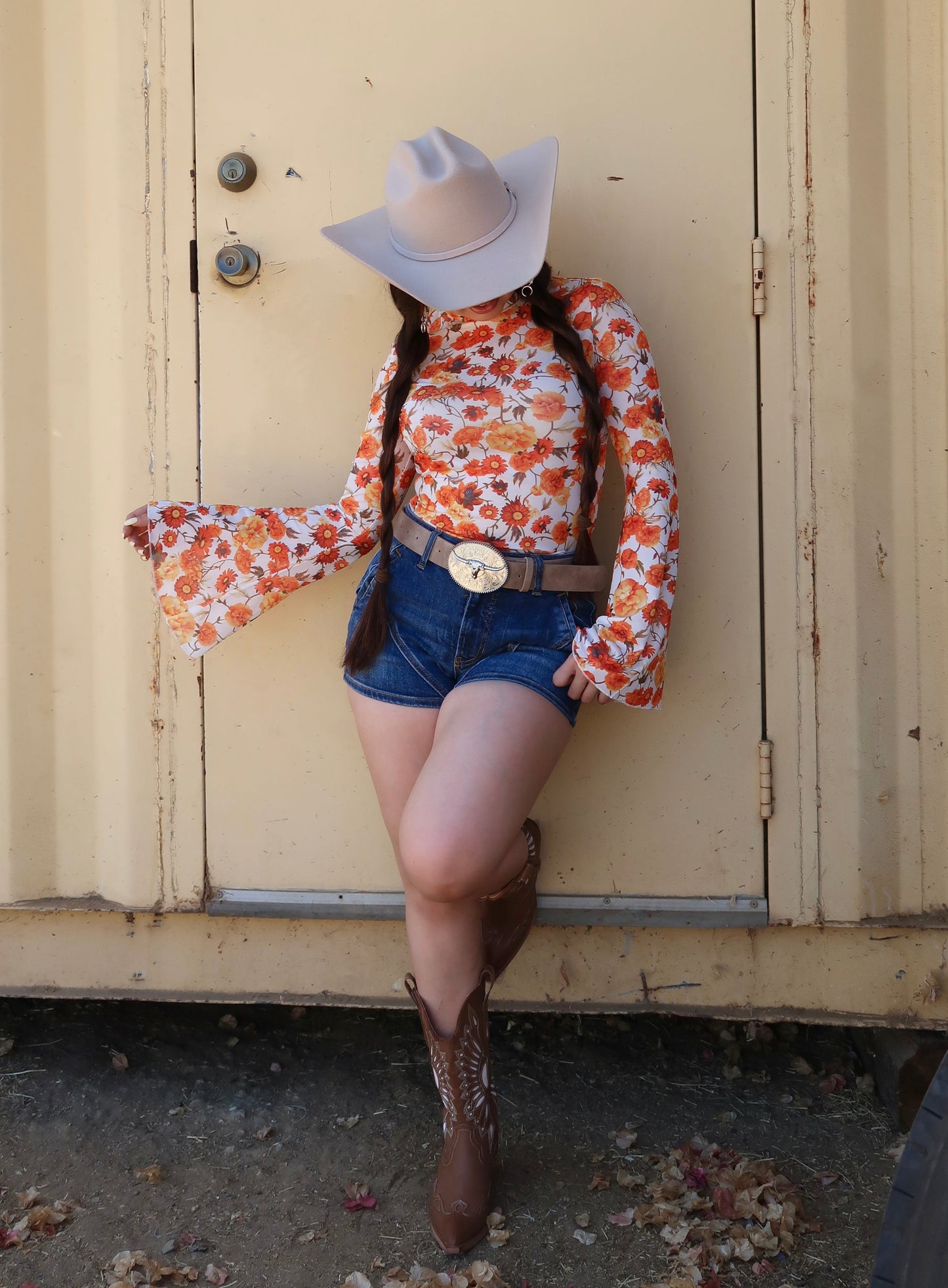 Poppy Floral Bell Sleeve Top