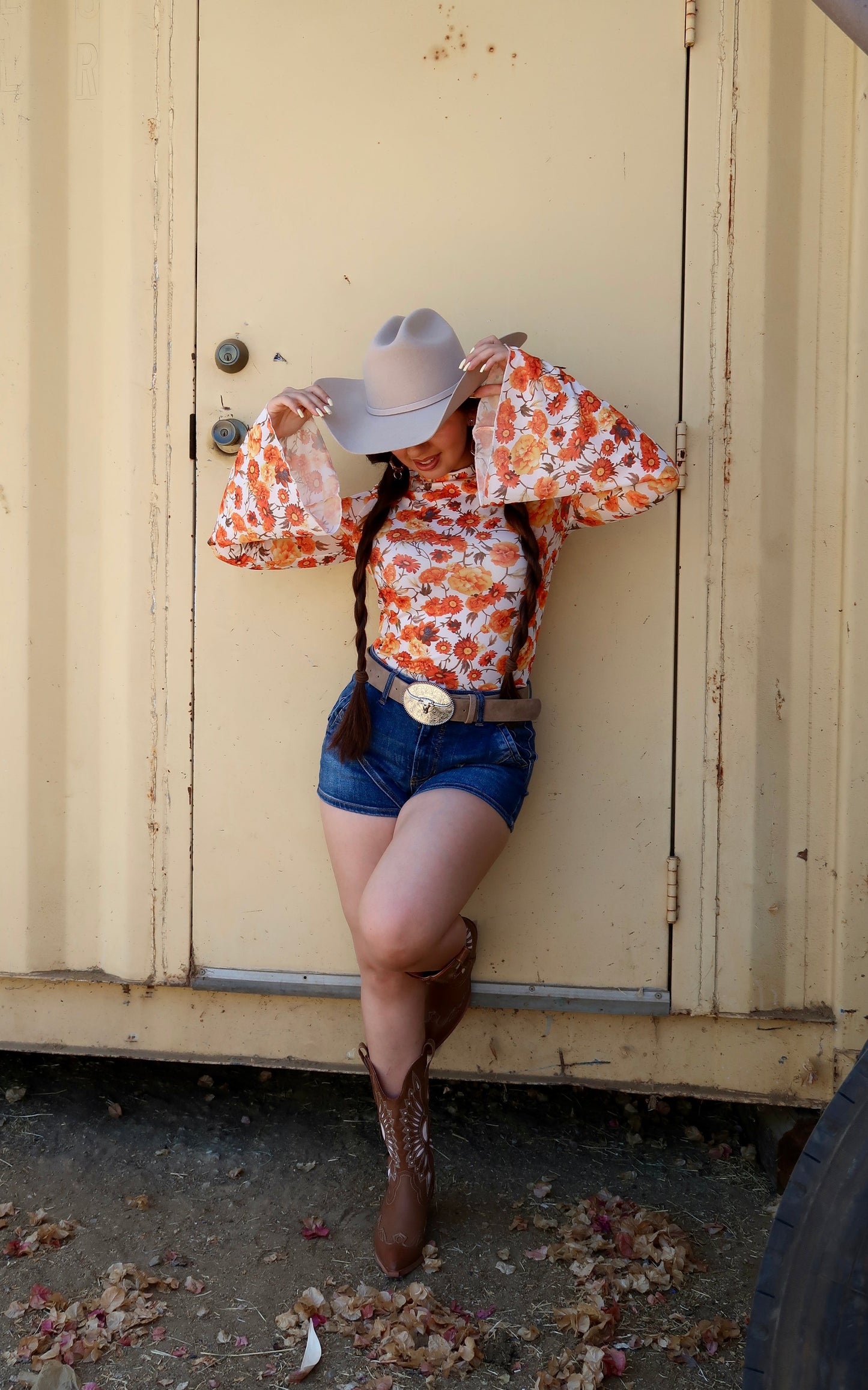 Poppy Floral Bell Sleeve Top