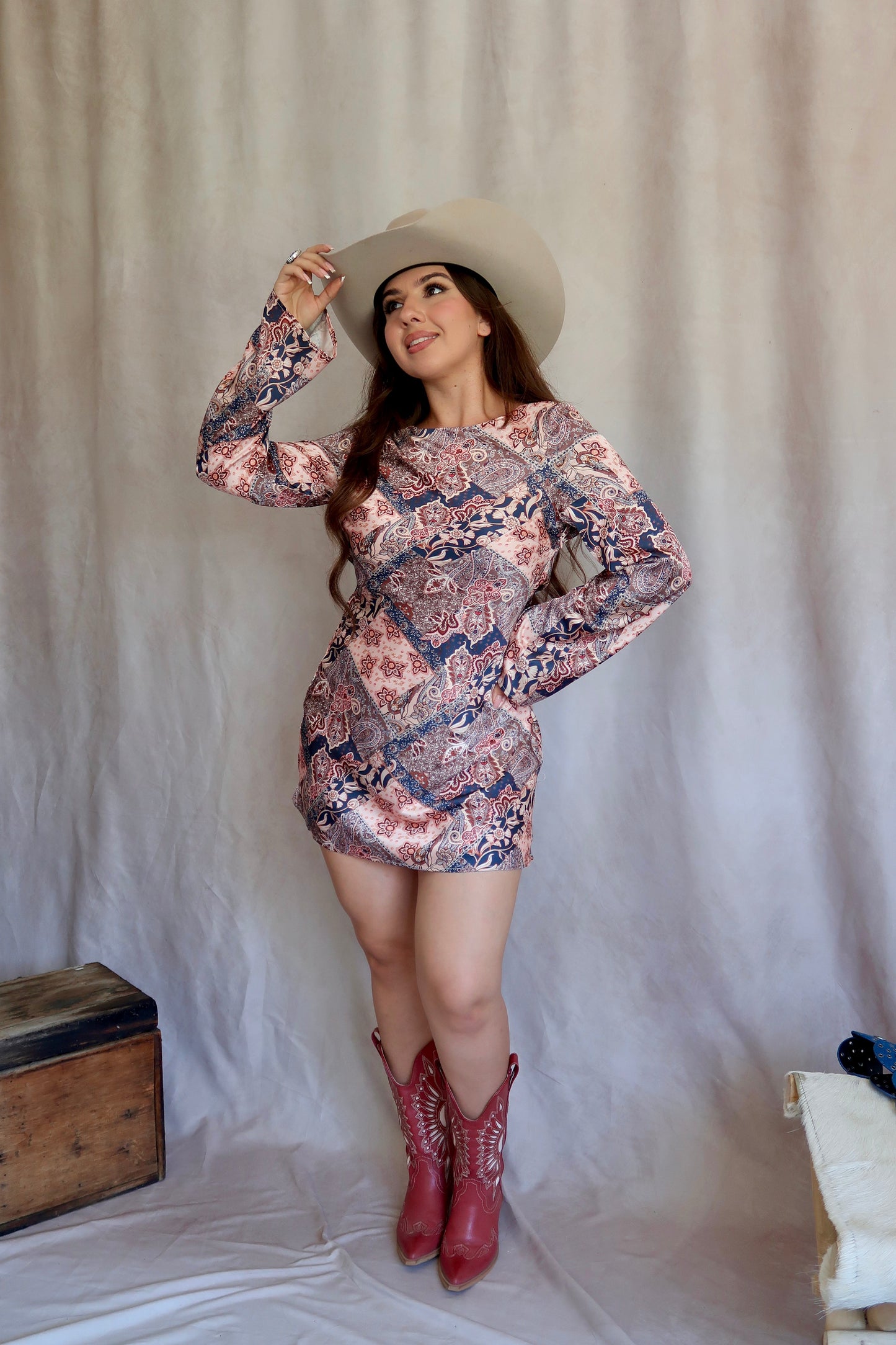 Amber Paisley Mini Dress