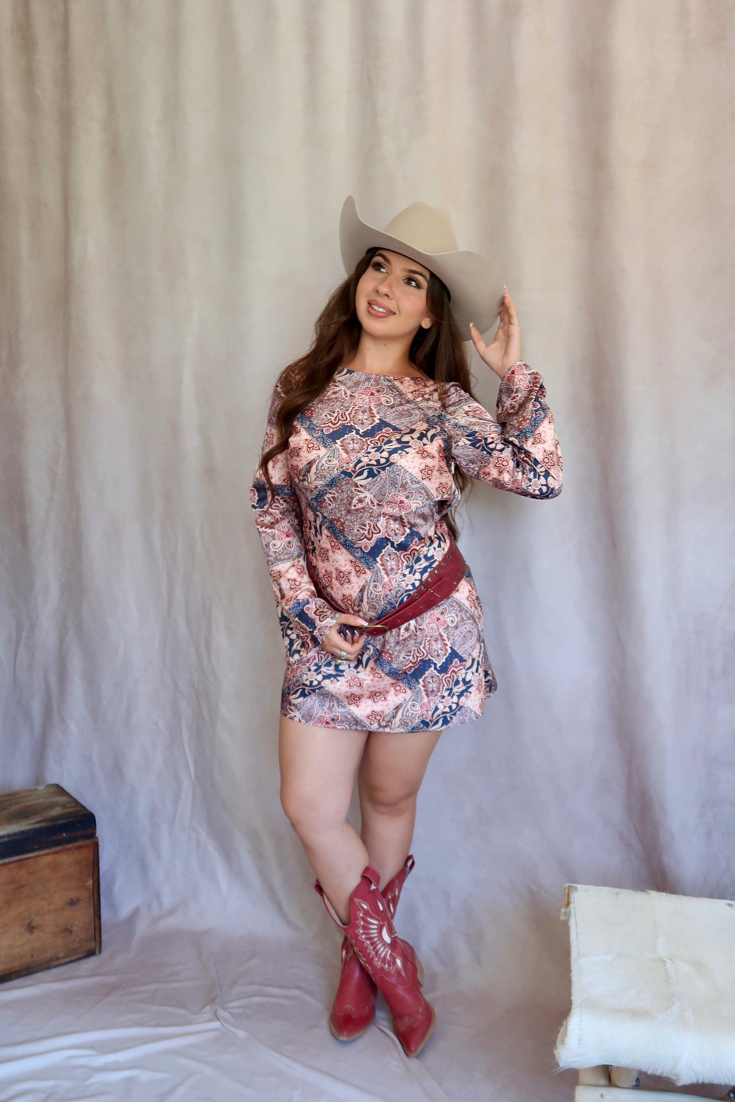 Amber Paisley Mini Dress