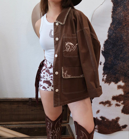 Rider Horse Embroidered Jacket