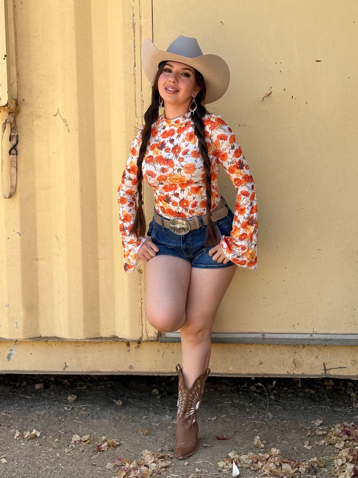 Poppy Floral Bell Sleeve Top