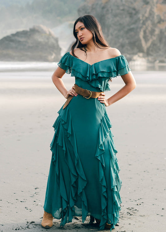 Sylvia Dress in Ocean Green