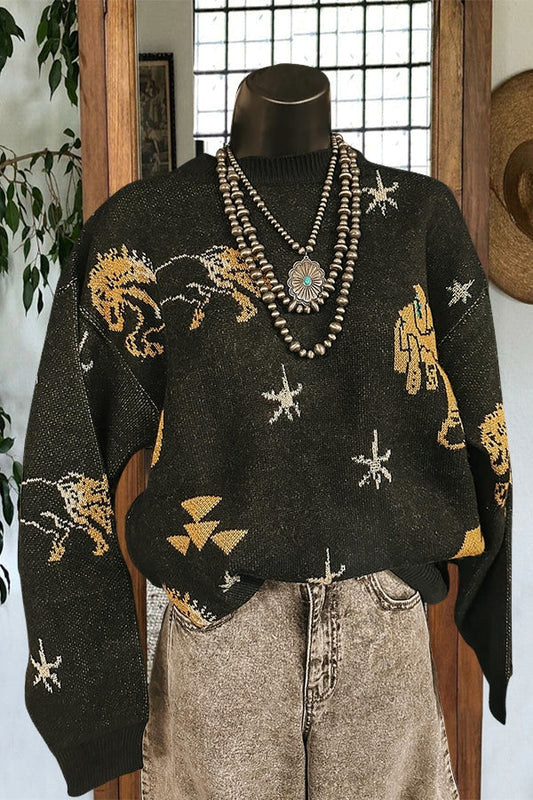 Western Horse Saddle Sweater